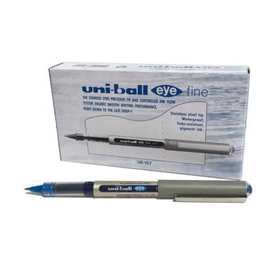 Uni Ball  Eye Fine Ub-157, Roller Ball Pen,Light Blue,12/Pack