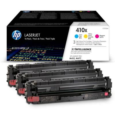 HP 410X 3-pack High Yield Cyan/Magenta/Yellow Original LaserJet Toner Cartridges