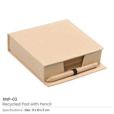 Recycled Pad Holder with Pencil