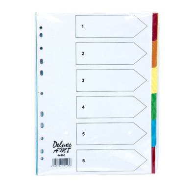 Deluxe Paper Divider A4, 1-6 Color, 44406, 10Sets
