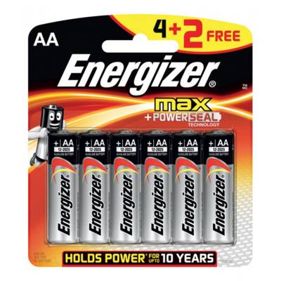 BATTERY AA ENERGIZER   E91BP6-PR (4+2)