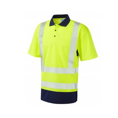 Leo Workwear MORTEHOE – ISO 20471 Class 2 Dual Colour Coolviz Plus Polo Shirt P11-Y/NV