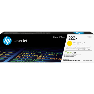 HP 222X High Yield Yellow Original LaserJet Toner Cartridge