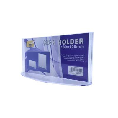 Psi Desk Sign Holder Clear,Horizontal, 180 X 100Mm