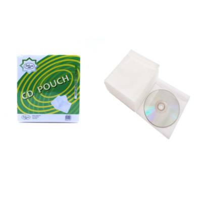 Deluxe Cd/Dvd Pouches Plastic ,White, 100 Pcs/Pack