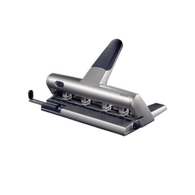 Leitz 5114 Heavy Duty 6 Hole Punch, Black/Silver