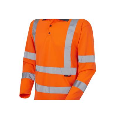 Leo Workwear WOOLSERY – ISO 20471 Class 3 Coolviz Sleeved Polo Shirt P06-O