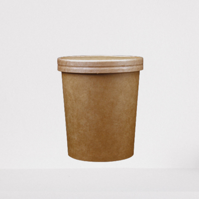 12 Oz Kraft Paper Noodle Bowl With Lid 250 Pieces