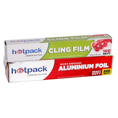 Aluminium Foil And Cling Film Food Wrap 1 +1 Pieces