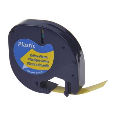 Dymo 91202 Letratag Plastic Label Tape, 12Mm X 4M, Yellow