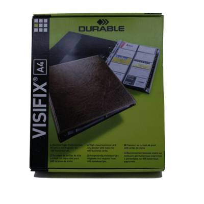 Durable 2384, Business Card Holder, A4 With Index Visifix 400'S