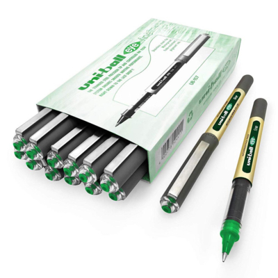 Uni Ball  Eye Fine Ub-157, Roller Ball Pen,Green,12/Pack