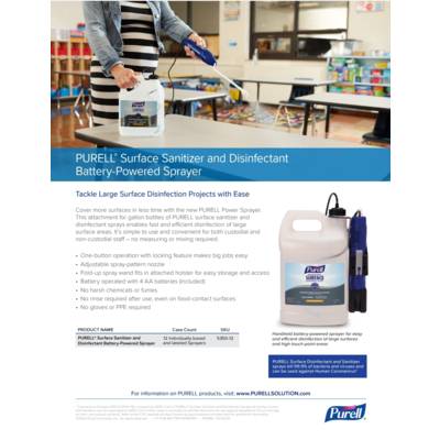 Purell® Surface Sanitizer & Disinfectant Battery Powered Sprayer