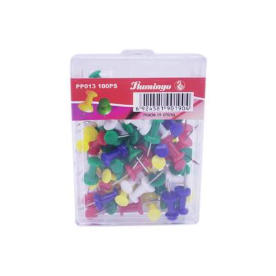 Flamingo Pp013 Push Pins, Color Head, 100Pcs/Pack
