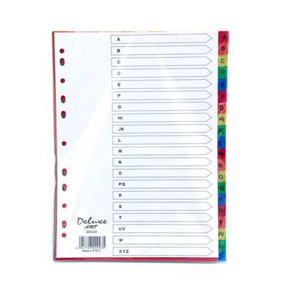 Deluxe Plastic Divider, A4, A-Z Color With Alphabet, 48430, 10Sets