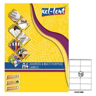 Xellent Address And Multi Purpose Laser Labels, A4 Size, 10 Labels/Sheet, 105Mmx57Mm,100 Sheets/Pack