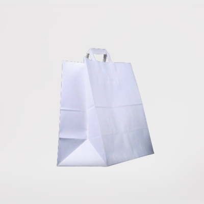 Paper Bag White Flat Handle 32X12X35 Cm 250 Pieces