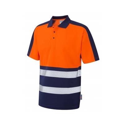 Leo Workwear WATERSMEET – ISO 20471 Class 1 Dual Colour Coolviz Plus Polo Shirt P10-O/NV
