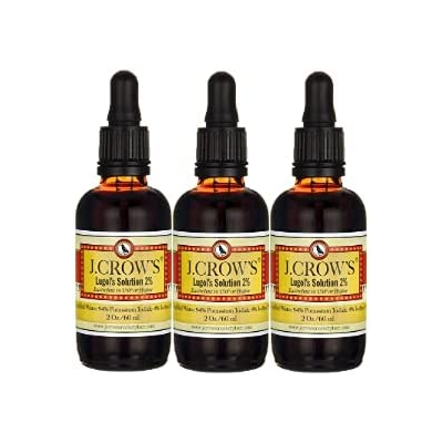 J.CROW'S® Lugol's Solution of Iodine 2% 2 oz Three Pack (3 Bottles)