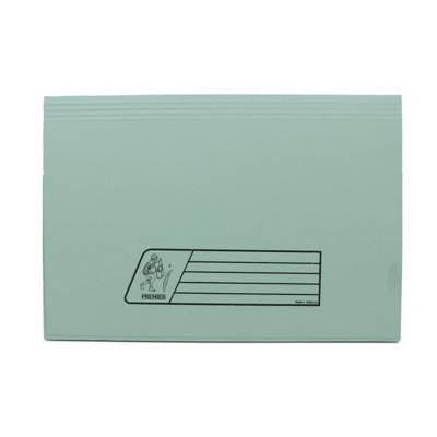 Premier Document Wallet File Folder, F4, 300Gsm, Green,10/Pack