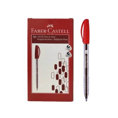 Faber Castell 1423, Ballpoint Pen, 0.7Mm, Red,50/Pack