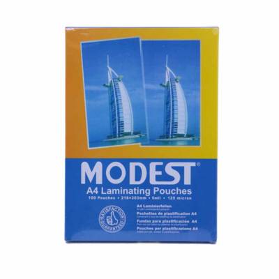 Modest Ms525, A4 Laminating Pouch Film, 125 Micron,216 X 303Mm,100/Pack