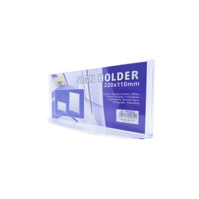 Psi Desk Sign Holder Clear,Horizontal, 220 X 110Mm