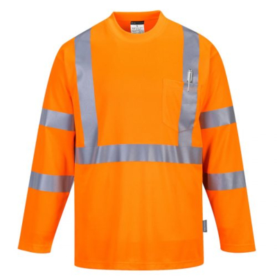 S191 - Hi-Vis Long Sleeve Pocket T-Shirt