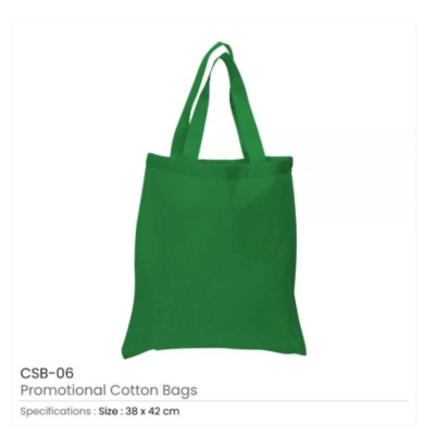 Green Colour Cotton Shopping Bags