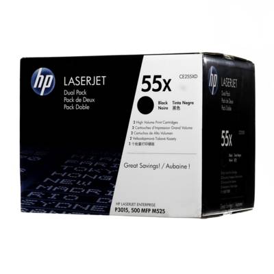 HP 55X 2-pack High Yield Black Original LaserJet Toner Cartridges