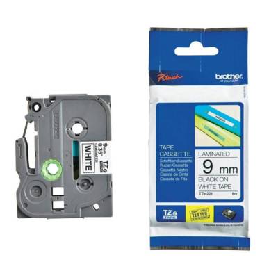 Brother Tze-221 Laminated Label Tape, 9Mm, Black On White