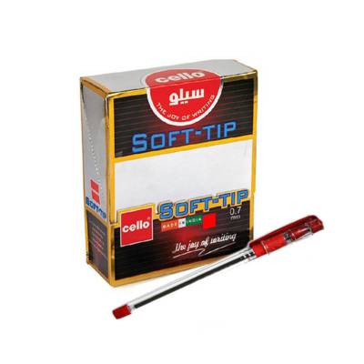 Cello Soft-Tip Ballpoint Pen,0.7Mm,Red,50/Pack