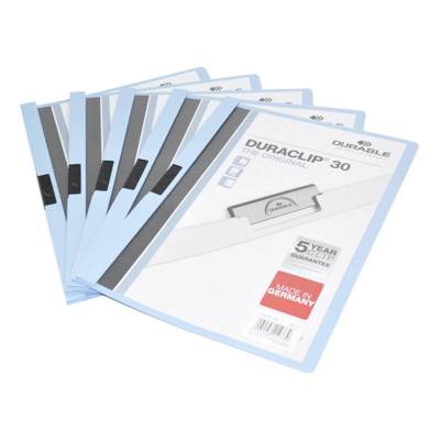 Durable Duraclip Plastic File, A4 Size, Dupg2200-01, Blue, 25/Pack