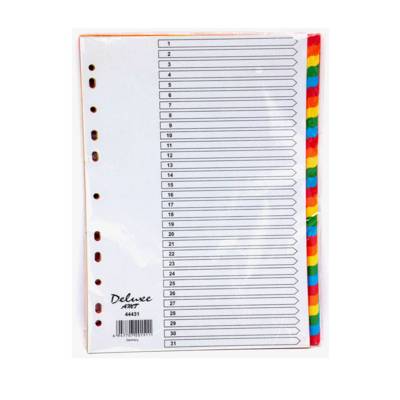 Deluxe Paper Divider, A4, 1-31 Color 44431, 10Sets