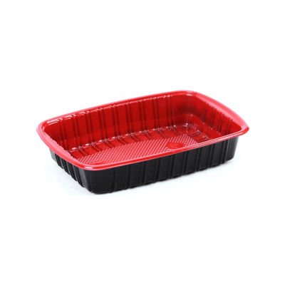 Red & Black Base Container 750 Ml With Lids 300 Pieces
