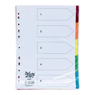 Deluxe Paper Divider, A4 ,1-5 Color, 44405, 10Sets