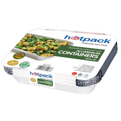 Aluminium Container Base With Lid 210X140X38Mm 890 Milliliters 10 Pieces X 24 Packets