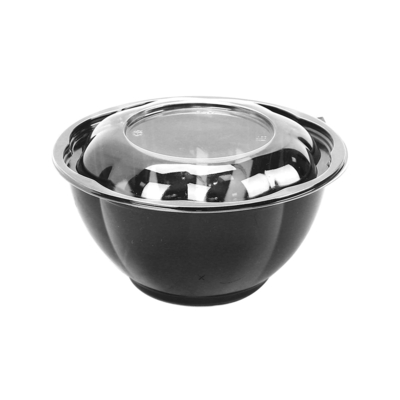 Black Base Round Salad Bowl 24 Oz Base And Lid 300 Pieces