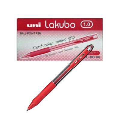 Uni-Ball, Lakubo Sg-100(10), Ballpoint Pen ,1.0Mm,Red,12/Pack