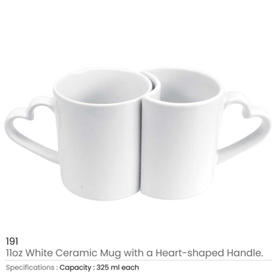 Mugs in Heart Shape Handle