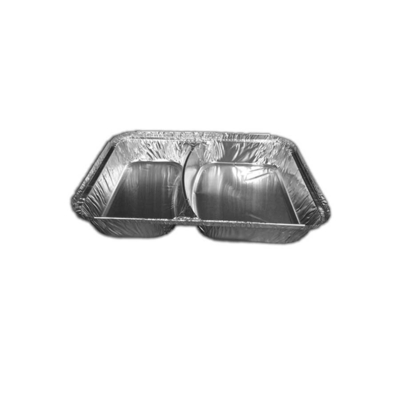 Aluminium Container 2 Compartment Base With Lid 226X177X29Mm 500 Pieces