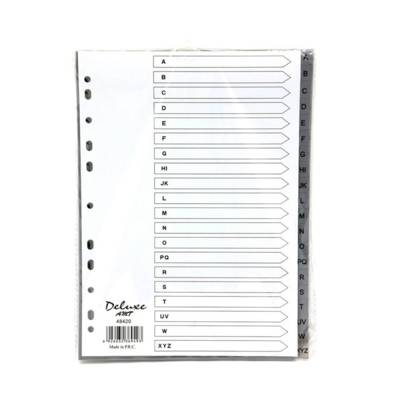 Deluxe Plastic Divider, A4, A-Z Grey With Alphabet, 48420, 10Sets