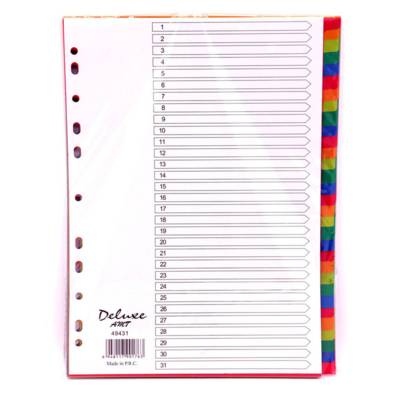 Deluxe Plastic Divider, A4, 1-31 Color, 49431, 10Sets