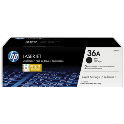 HP 36A 2-pack Black Original LaserJet Toner Cartridges
