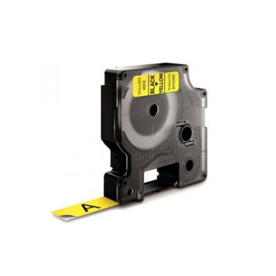 Dymo 45018, D1 Label Tape,12Mm X 7 Meter, Black On Yellow