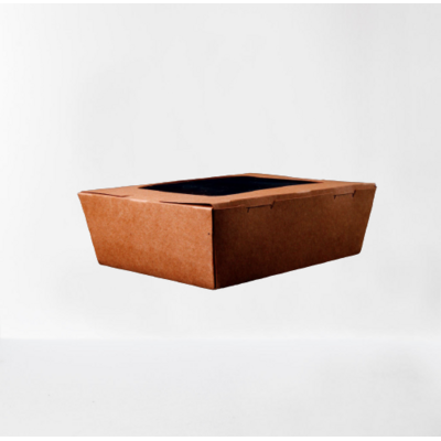 195 Mm Kraft Lunch Box With Window 120 Pieces