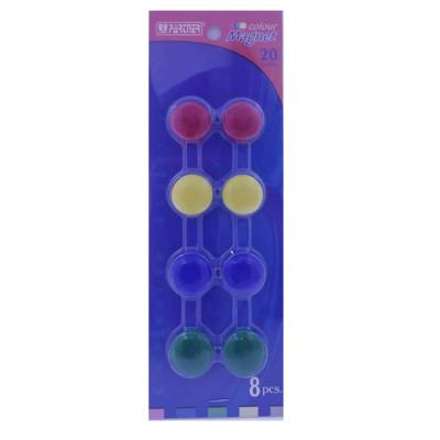 Partner Magnetic Button 20Mm, Multicolor, 8/Pack