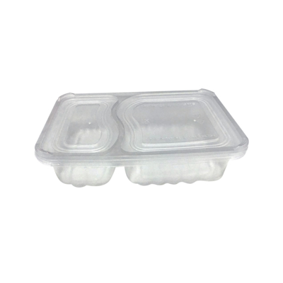 Microwave Container 2 Compartment With Lid - 200 Pieces