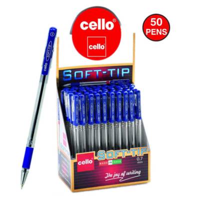 Cello Soft-Tip, Ballpoint Pen, 0.7Mm, Blue ,50/Pack