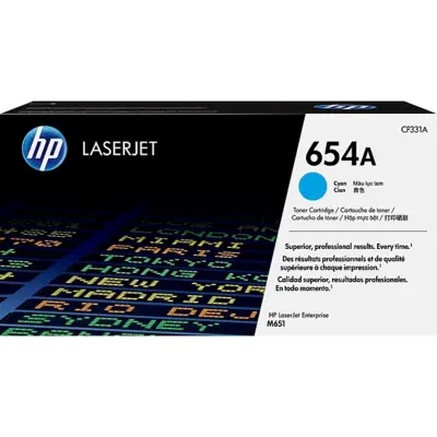 HP 654A Cyan Original LaserJet Toner Cartridge